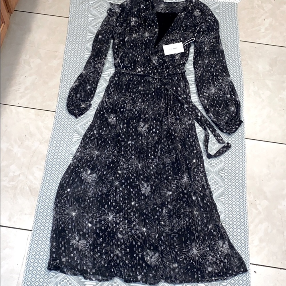 Frame Denim - Dancing Wrap Dress Noir Multi Color